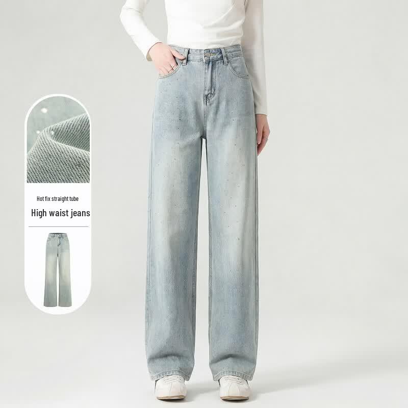 FivePlus Distressed Straight Leg Jeans L синий