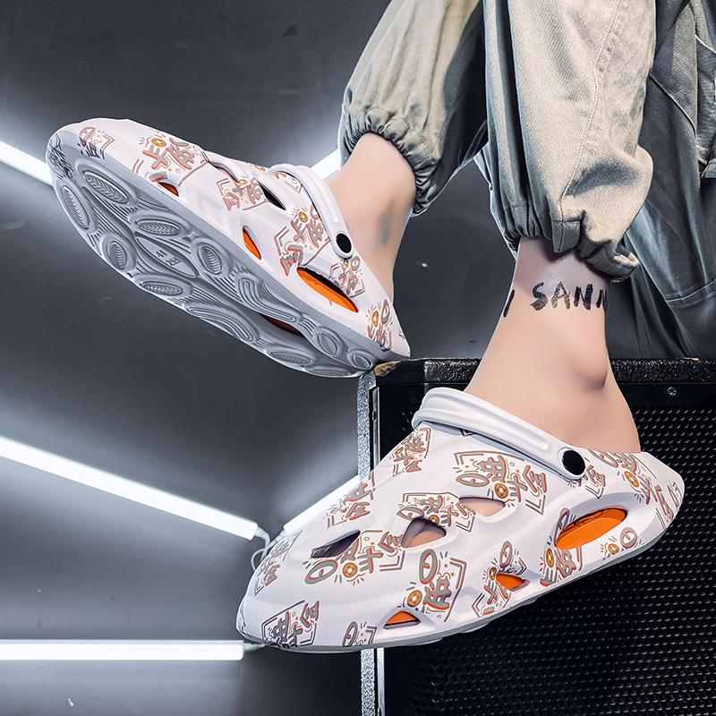 

Мода Большой размер 46 Новые мужские тапочки Летние уличные Толстая подошва Нескользящие Пляжная обувь Повседневные сандалии Ева Мягкие тапочки Садовые клоги 39 белый