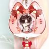 Cat Bow PVC Photocard Holder ID Card Badge Holder Photo Card Holders Transparent Display Protective Cover Backpack Pendant