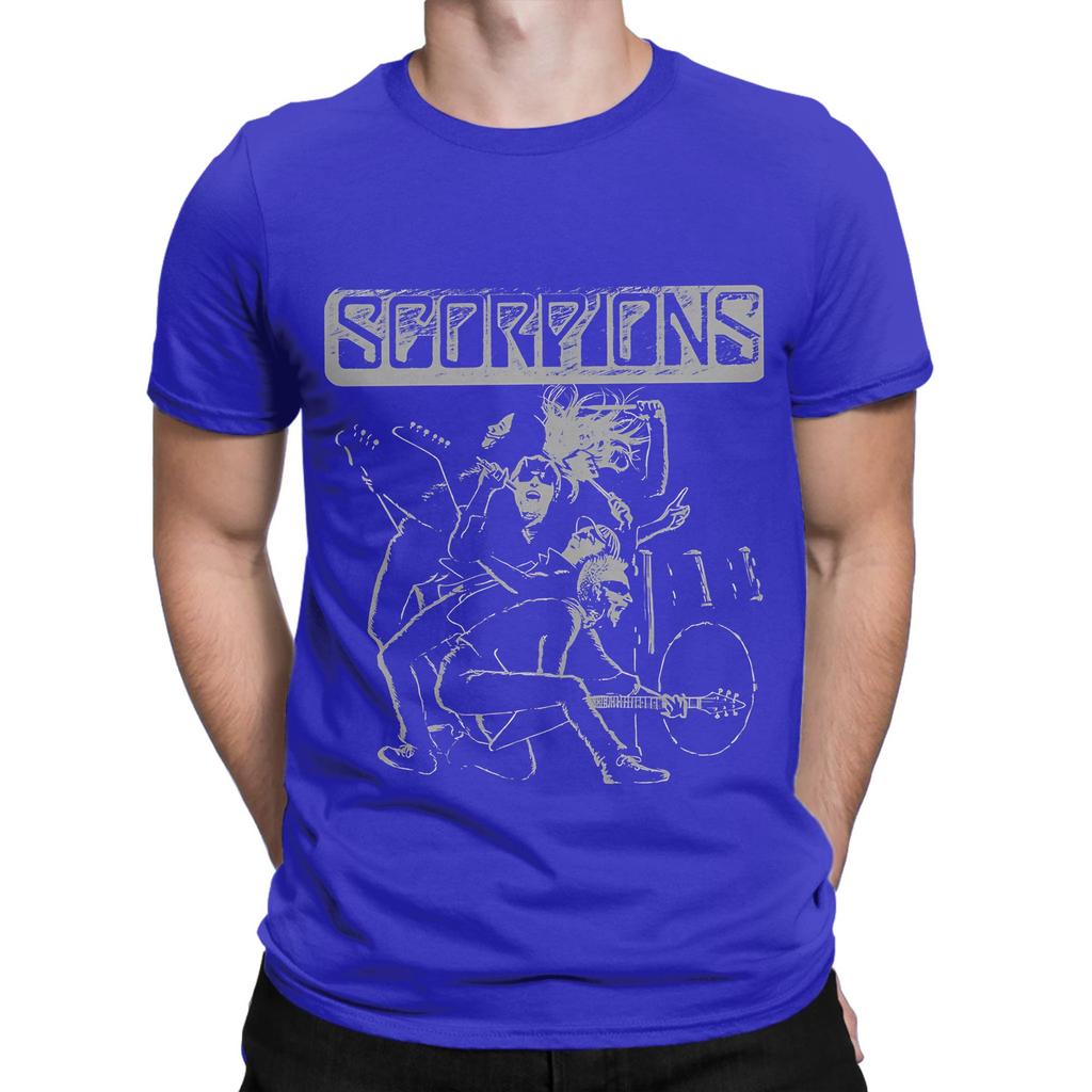 Vintage Sillhouette Band Funny 100 Cotton TShirt Scorpions Tees Tops For Unisex