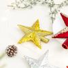 Ny 14 cm Julgransstjärna Plast Flockad Trädtopp Ornament Enfärgad Glänsande Yta Julgranspynt Festdekoration