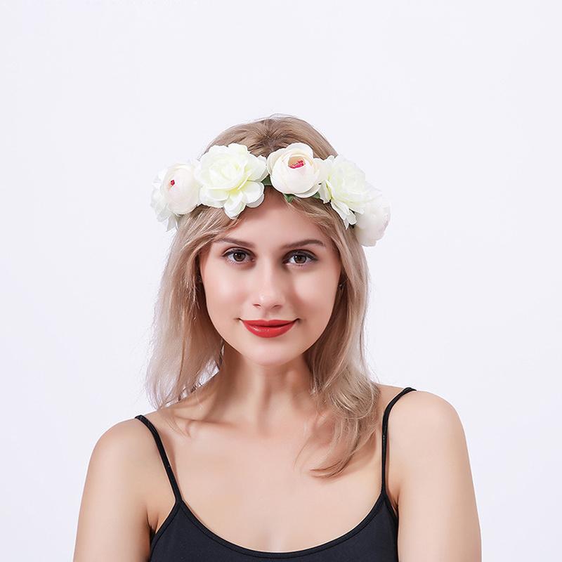 Flower Headband Head Garland Hair Band Crown Wreath Festival Boho Hippy Wedding