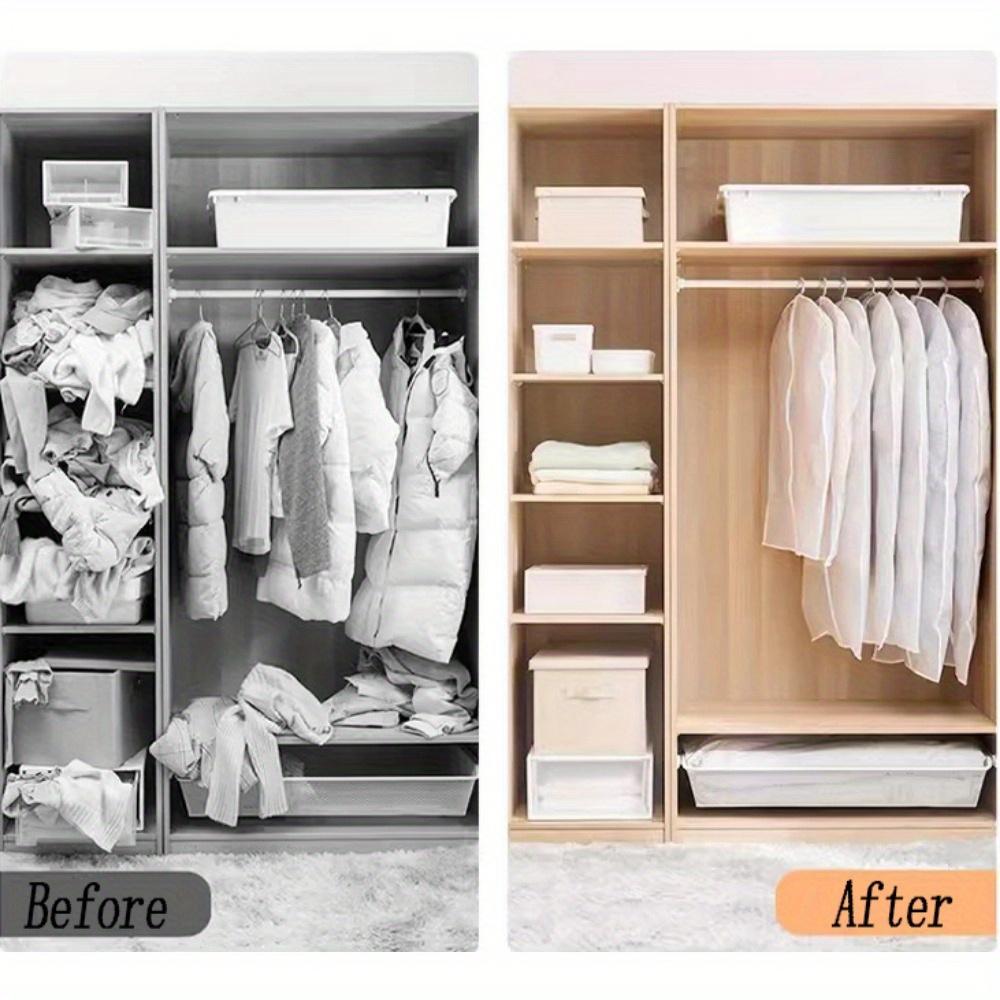 [Heavy-Duty Garment Bags] 5pcs Heavy-Duty Waterproof Garment Bags|Zippered Clothes Protectors,Hanging Closet Organizer,Dustproof&Wrinkle,Without Hooks