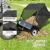 Tow Behind Lawn Sweeper, 111.7 Cm Pull Behind Lawn Sweeper, 25 Cu. Ft Large Capacity Leaf & Grass Collector, Heavy Duty Garden Sweeper with Adjustable