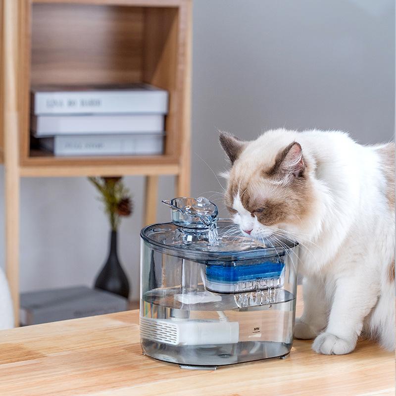 Pet Water Fountain for Cats Dogs-Foldable Portable Waterproof Smart Fountain Automatic Circulation Filtered Running Water Love