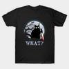 Asian Size Cotton Unisex Tshirt Print T-shirt Cat What? Murderous Black Cat With Knife Halloween Costume T-shirt No-Cut Print Regular Fit