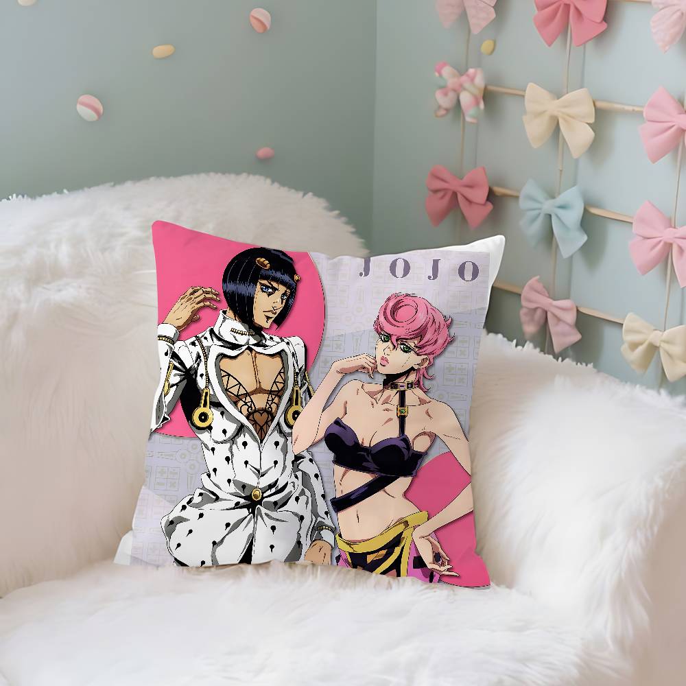 Anime J-JoJos Bizarre Adventure Pillow Case Cushion Cover Soft Cute Throw Pillow Case For Sofa Pillowcase Polyester With Zipper