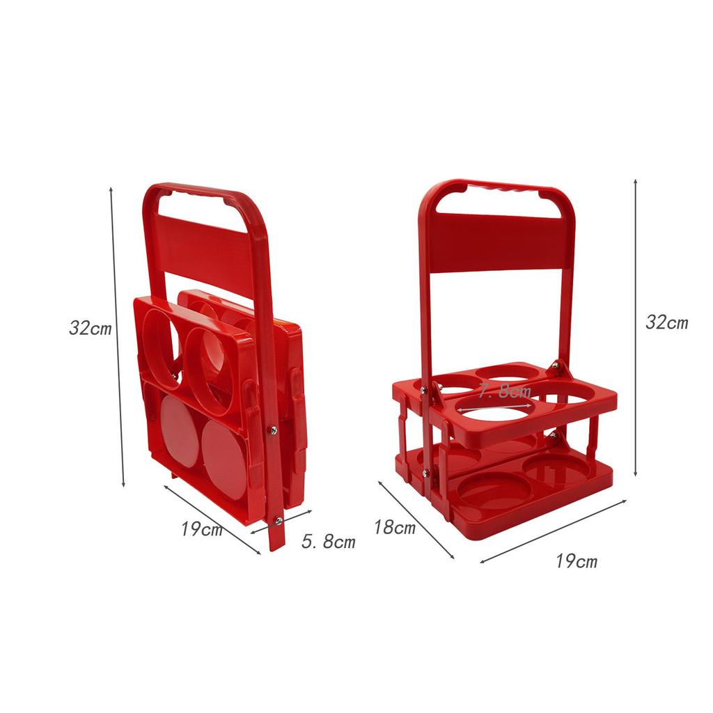 Bottle Carrier Basket with Handle Foldable Holder Organizer Stand Portable Rack PVC Material