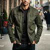 Men's Vintage Zip-Up Jacket Winter Color Casual Outerwear