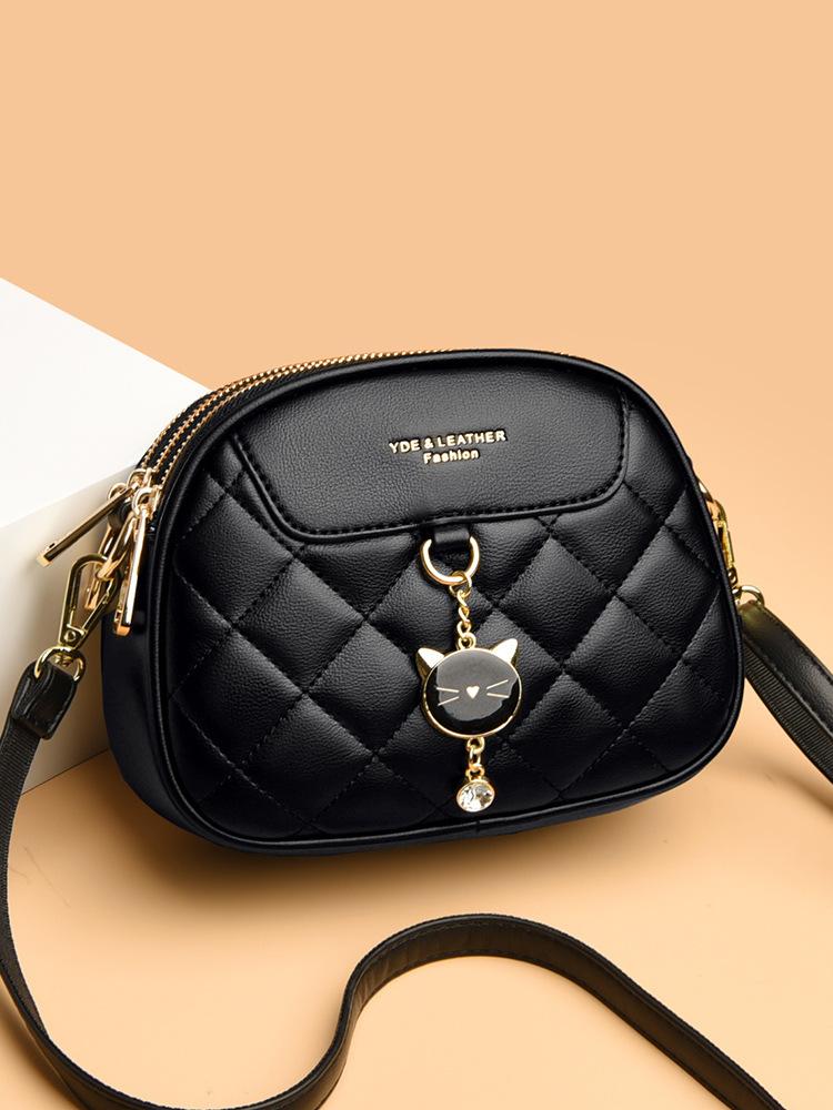 

Кожаная текстура женская сумка партия сумка через плечо сумка-мессенджер сумка для девочек вышивка чёрный