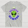 I Don't Believe in Humans Cotton Summer Casual Cool Loose T-Shirt