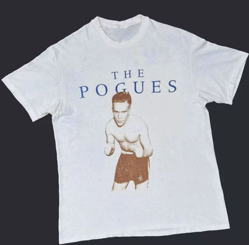 VTG THE POGUES PEACE  and LOVE 89 Shane MacGowan Shirt White Unisex