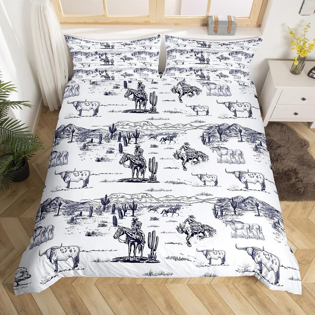Bull Skull Ma Aztec Three-Piece Digital Printed Bedding Set Bed Cover