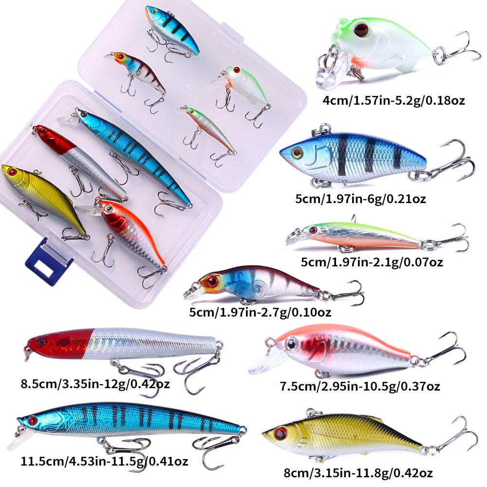 8pcs/set Fishing Lure Set Mini Fishing Hard Bait Minnow VIb Swing Crankbait Crazy Wobblers Artificial Bionic Crank Lures