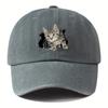 Cute and silly cat printed baseball cap for men and women, versatile for casual wear, daily outdoor hiking