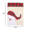 Large Christmas Gift Bag Plaid Applique Drawstring Pocket Candy Bag Christmas Handbag  Xmas