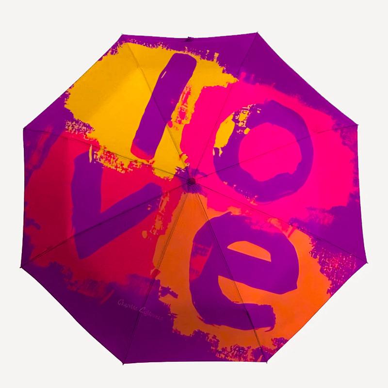 1pc Love Pattern  Automatic Umbrella | Portable 8-Rib Manual Open, Cute Birthday & Holiday Gift for Outdoor Yy260107128