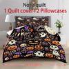 Halloween Three-piece Bedding Set Quilt Cover Pillowcase Brushed Fabric Thickened