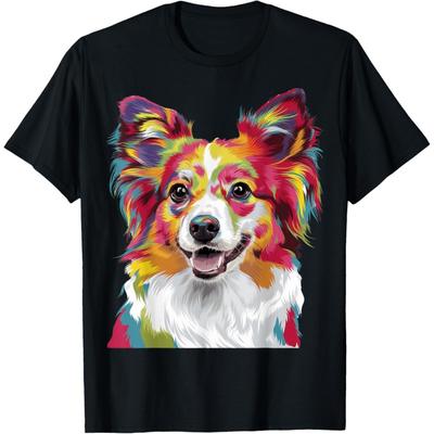 Färgstark hundporträtt T-shirt