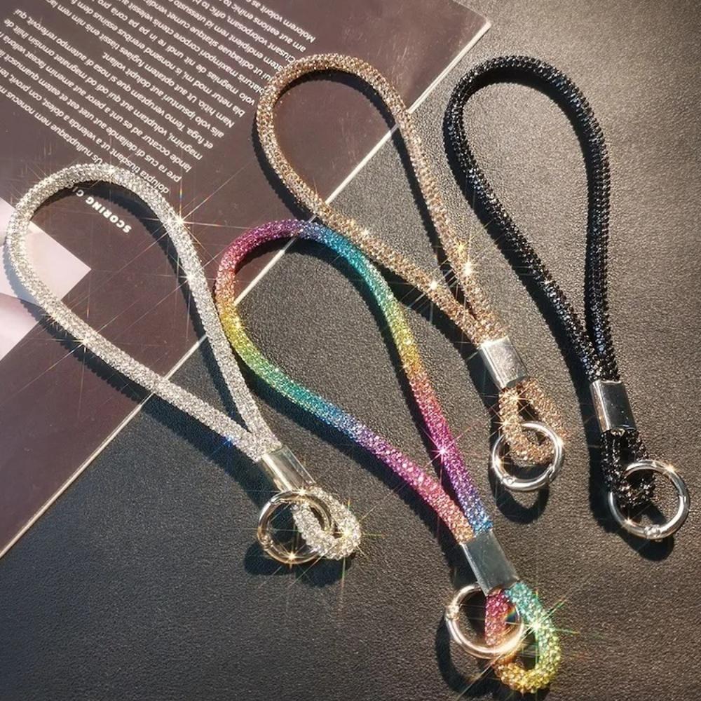 Smycz do telefonu Kryształowe Paski na Nadgarstek 5 Kolorów Brokat Luksusowe Dżety Smycze do Telefonu Komórkowego Brelok Wiszący Lina Przeciw Zagubieniu