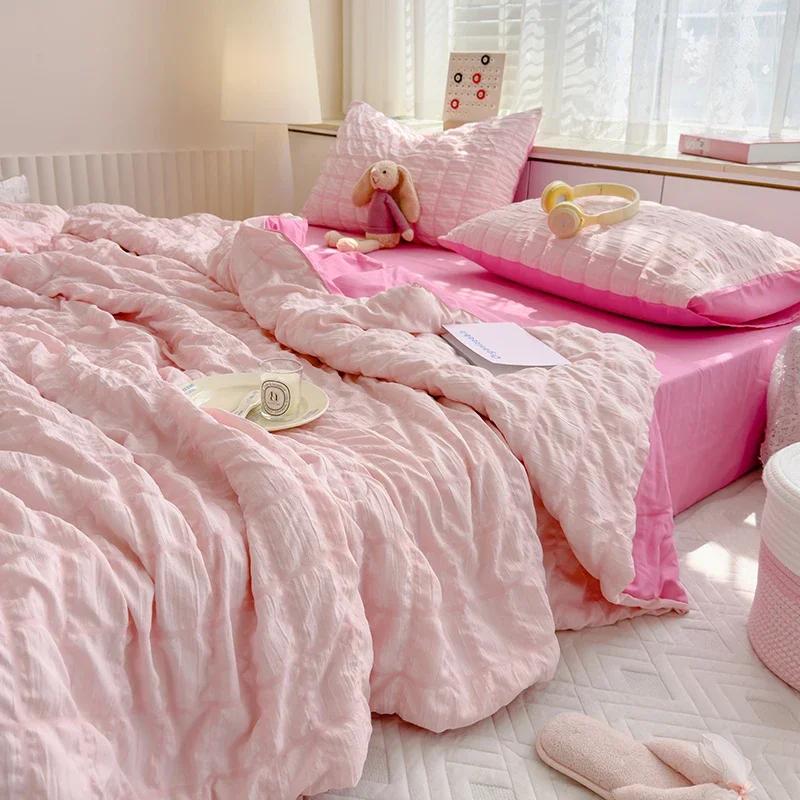 Summer Quilt Blanket For Single Double Queen Soft Skin-Friendly Quilt Soft Breathable Comfortable Air Conditioning Comforter
