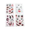Bloody Makeup Big Mouth Face Sticker Fake Tatto Halloween Horror Tattoo Stickers  Festival Carnival