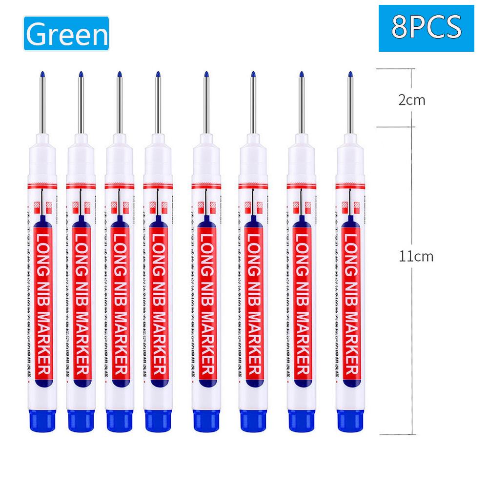 1/2/4/6/8Pcs Long Head Markers Pen Bathroom Woodworking Decoration Multi-purpose Deep Hole Marker Pens Red/Black/Blue/Green Ink