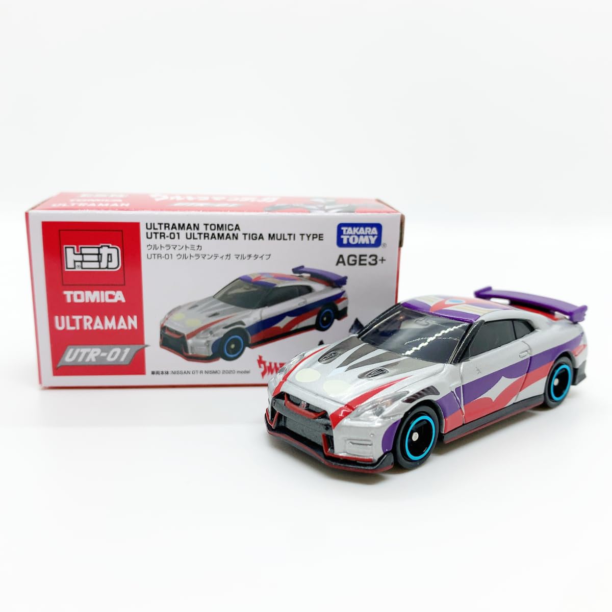 

Tomica Эксклюзив для зарубежных стран Официальная коллаборация с Ультраменом Tomica Ультрамен Тига Артикул UTR-01 [Артикул] фиолетовый