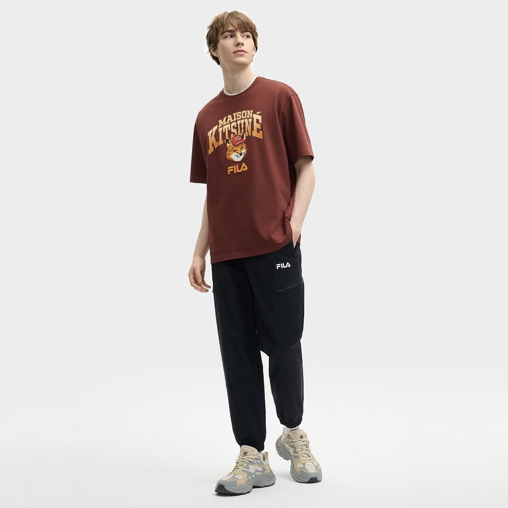 New FILA X Maison Kitsune Little Fox T Shirt Unisex Terracotta Red Brown F11U529102FBN