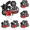 6PCS Motor Helmet Balloon Wheel Tire Racing Balloons Birthday Decor Boys Race Car Dirt Bike Motorcross Hot Wheel Party Supplies