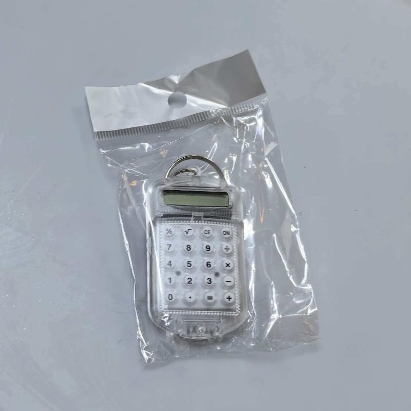 Mini Transparent Flip Cover Calculator Convenient Portable Calculator For Primary School Students Exam Keychain 1Pc