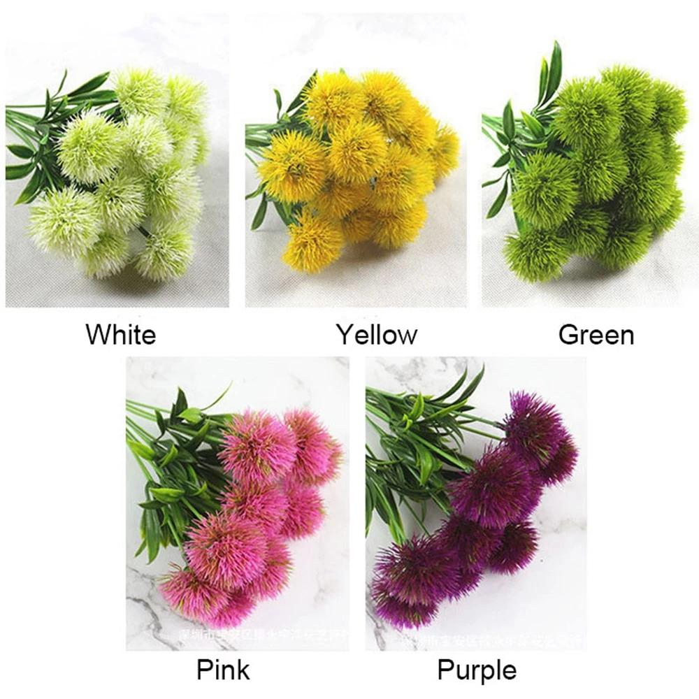 5pcs High Quality Bouquets 26cm Silk Dandelion Flowers Real Touch Decor Home Decorative Fake Artificial Flower