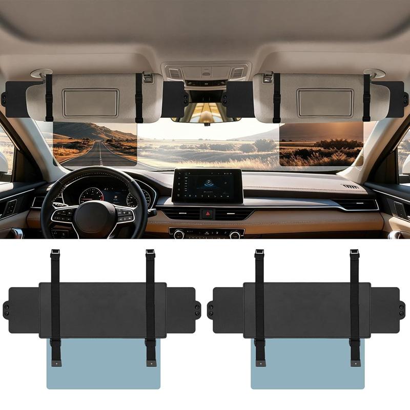 Car Sun Visor Extender, Polarized Anti Glare Sun Blocker Visor Extension Attachment HD Vision Day Night Safe Driving Auto SUV