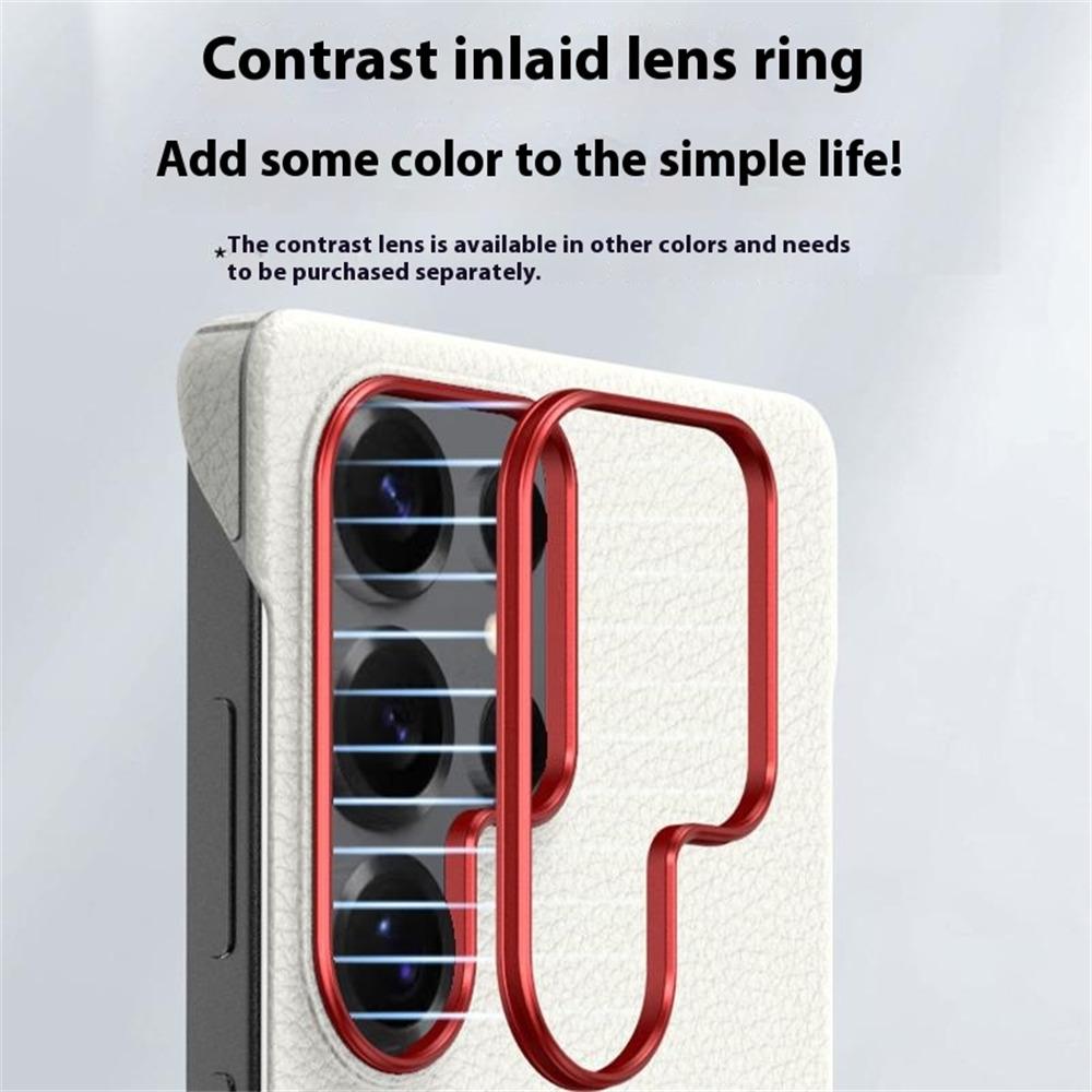 For Samsung Galaxy S25 Ultra Case Borderless Slim Anti Drop Leather Texture PC Phone Back Cover