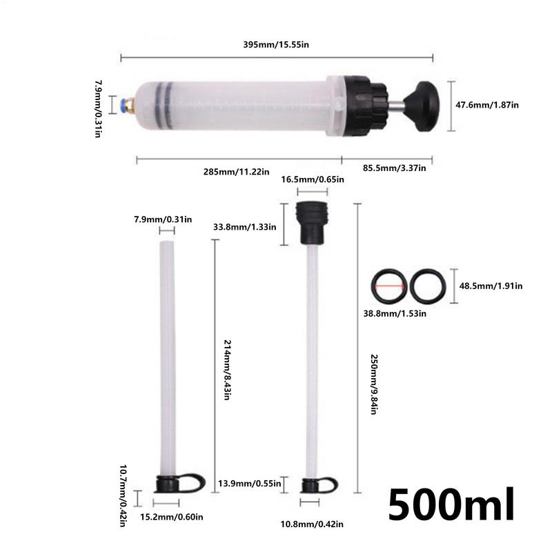 Fluid Extractor Automotive 500cc Brake Oil Suction Pump Extractor Anti-Leakage Manual Transfer Syringe For Pickups Trucks