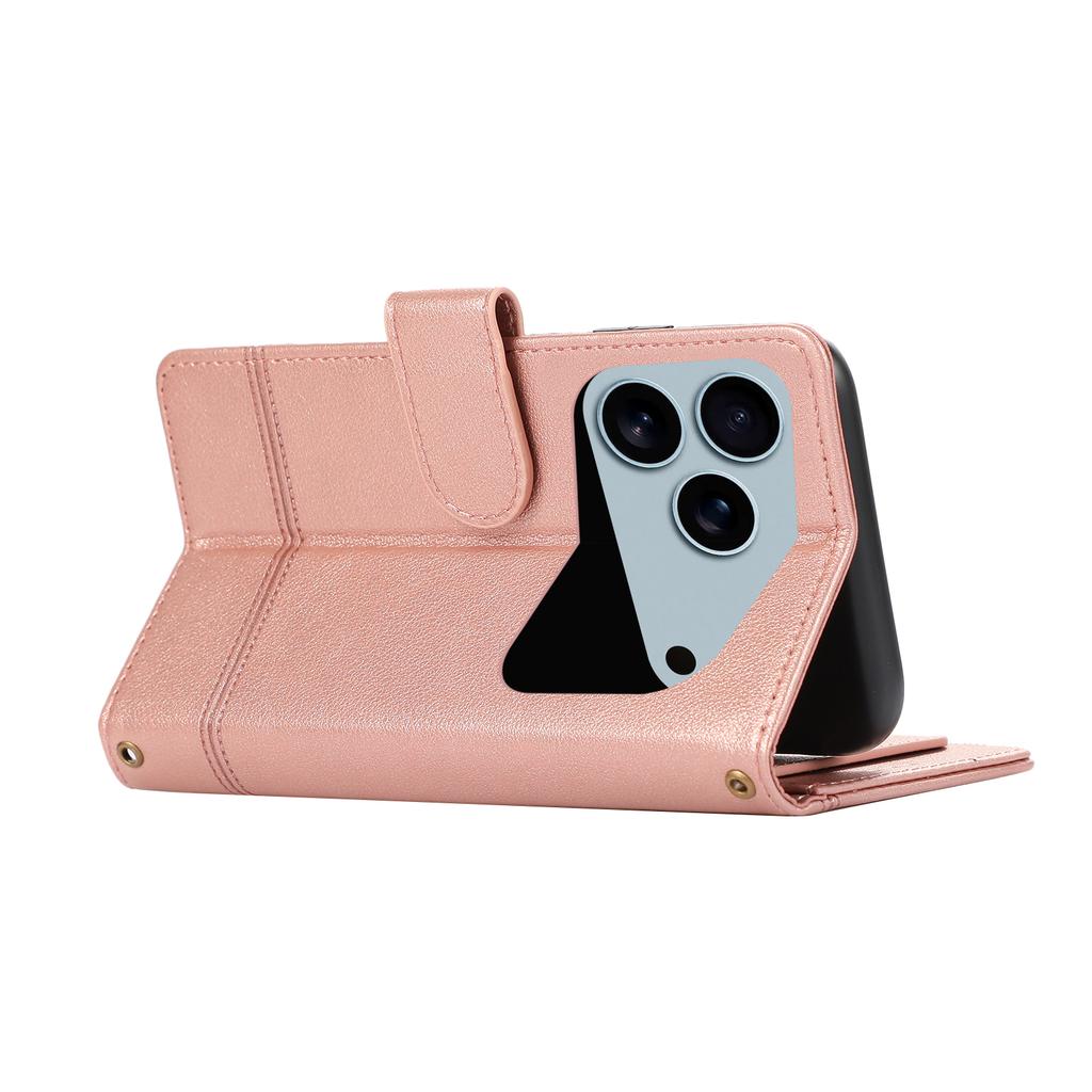 Crossbody Makeup Mirror Magnetic Card Solt Wallet Flip Leather Case For iPhone 17 Pro Max 16 Plus 15 14 13 12 11 Lanyard Cover