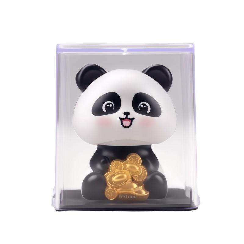 

{Summer2} Creative Solar Powered Shaking Head Panda Doll for Car Décor, One Piece Collectible Model, Ideal Gift
