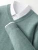 Men's 100% Pure Wool V-Neck Sweater, Medium Thickness, Versatile Solid Color Knitwear for Autumn and Winter
