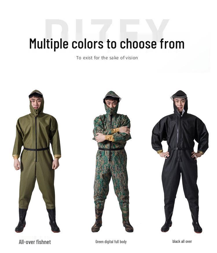 PVC Full Body Fishing Waders - Thickened One-Piece Wading Pants for Fishing and Lotus Root Digging