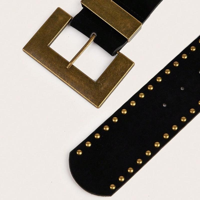 Edgy Studded Punk Belt With Adjustable Length Durability Synthetic Leather for Men and Women