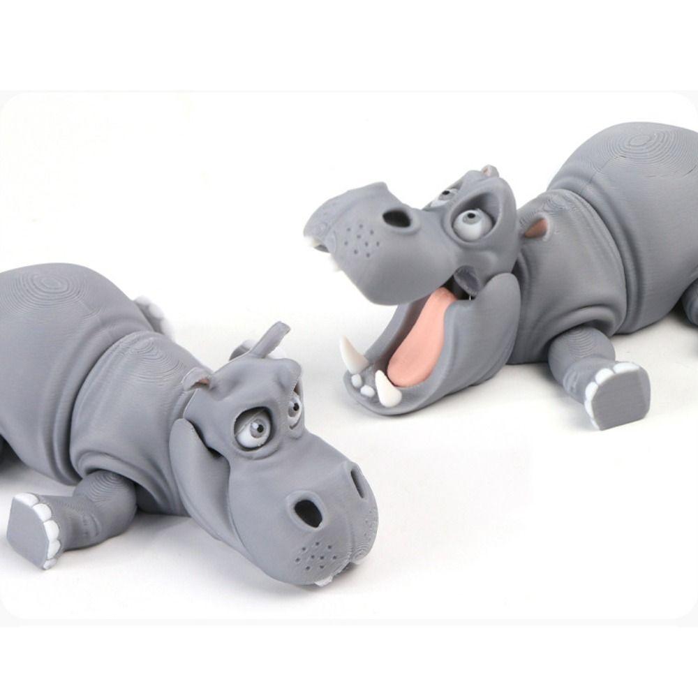 Creative Design Simulation Hippopotamus Model toy Cute Style 3D Printing Home Ornament  Gift Giving