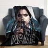 Customizable Addams Family Wednesday4 Throw Blanket – Personalized Name, All-Season Cozy Snug Blanket, Machine Washable, Personalized Blanket