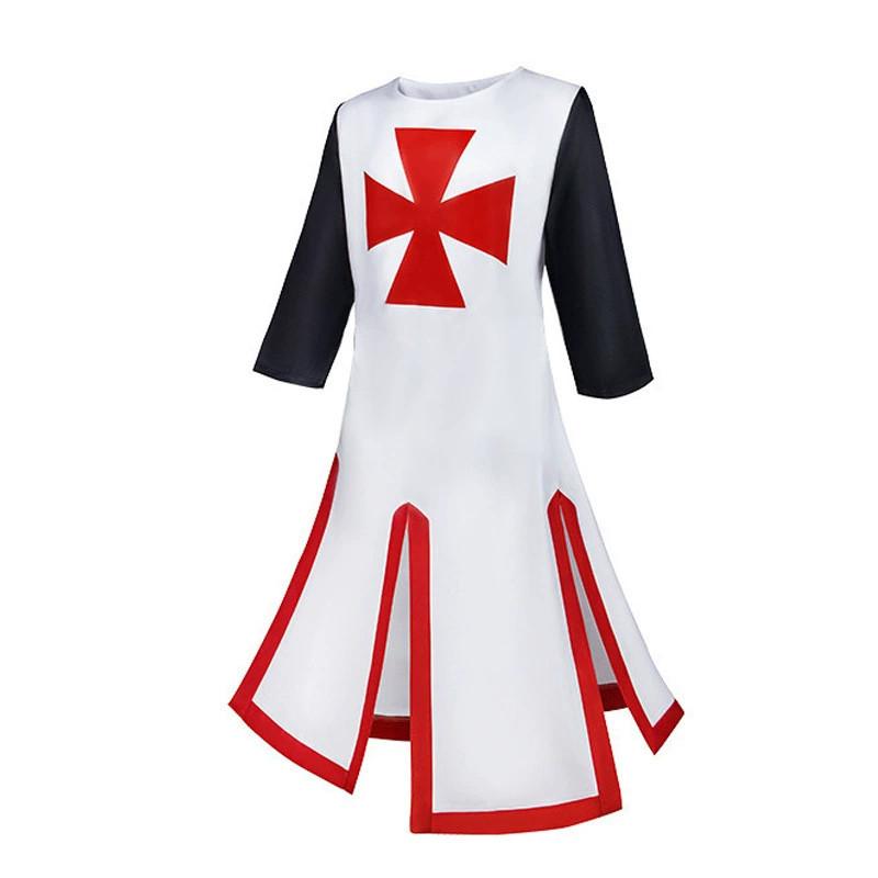 Halloween Knights Templar Outfit With Polyester Fabric And Split Design For Stage Shows