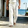 European and American New Summer Men's Loose and Comfortable Breathable Linen Old Money Wind Thin Casual Trousers