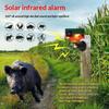 Solar-Infrarot-Tierabwehr-Alarm 360° Bewegungssensor Ton-Licht-Abwehrer für Hof Garten Bauernhof Außenbereich