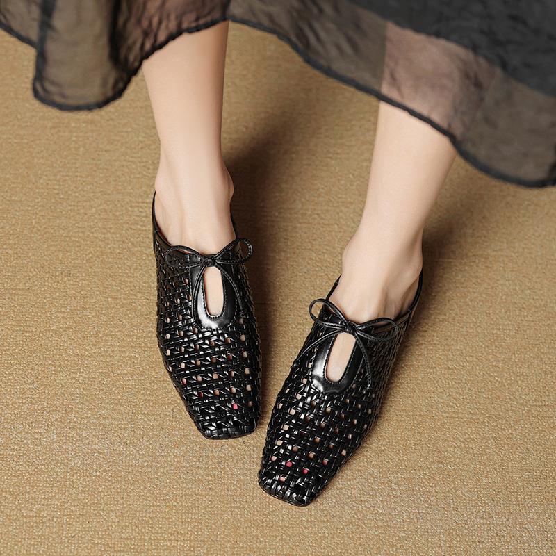 Fashion 2025 New Summer Casual Shoes for Woman Mid Heel Soft Bottom Casual Shoes Breathable Mesh Shoes Woman Fashion Mueller Slippers