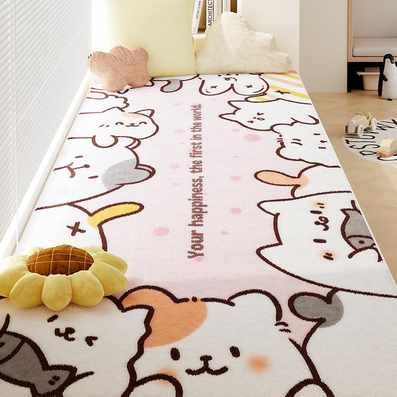 2024 Cartoon Velvet Bay Window Mat: Waterproof, Dirt-Resistant, Four-Season Use