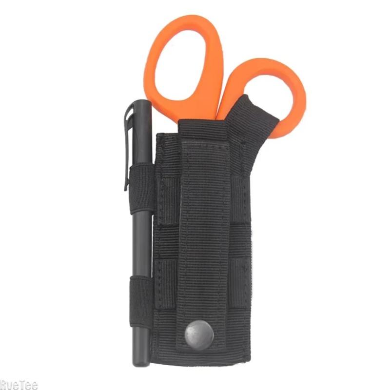 EDC Waterproof Tactical MOLLE Waist Pouch, Multitool Flashlight Scissors Holder, Outdoor Bag for Hiking Hunting