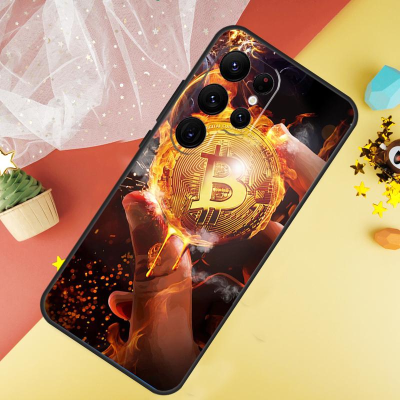 Bitcoin Case For Samsung Galaxy S22 S23 S24 Ultra S8 S9 S10 Plus Note 10 20 Ultra S20 S21 FE Cover
