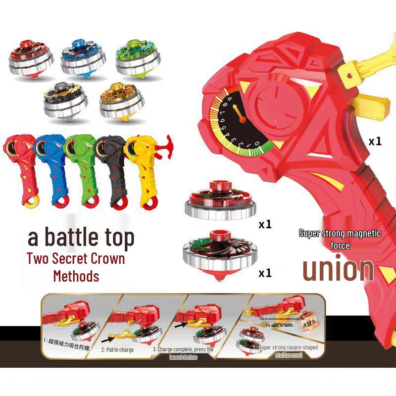 Free Shipping Dual Alloy Burst Gyro Toy - Magic Light Pull String Battle Gyro